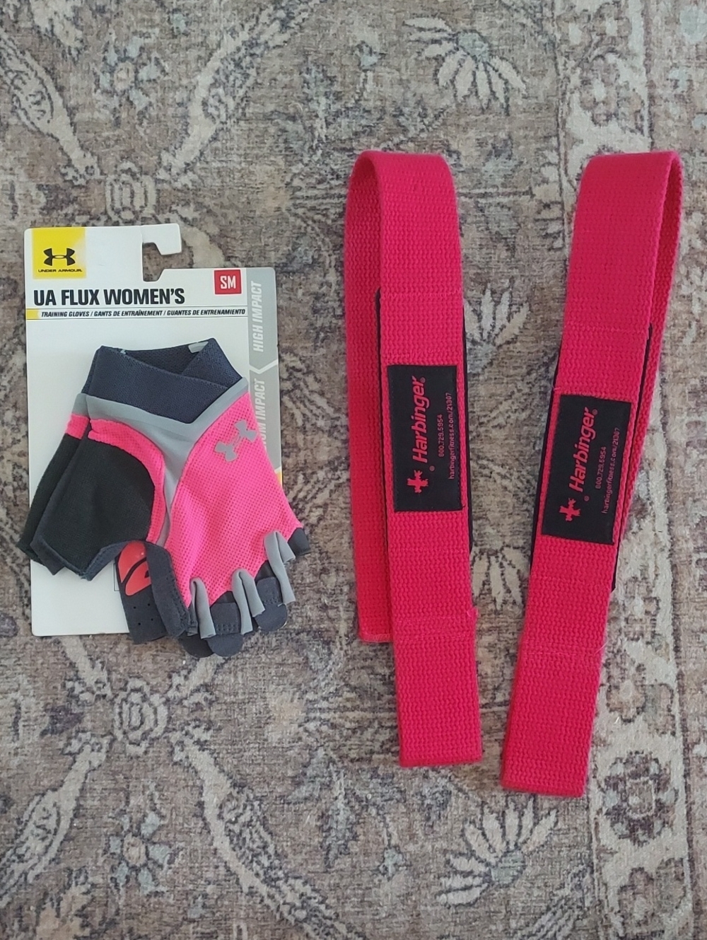 Under Armour Women's Hot Pink & Gray Fitness Gloves - Fingerless Training Gloves